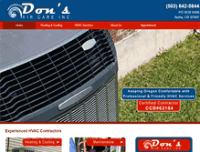 Tablet Screenshot of donsaircare.com